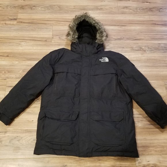 North Face Mens XXL 2X McMurdo Parka Jacket Coat Black Down Winter Fur Hood TNF - Picture 1 of 11